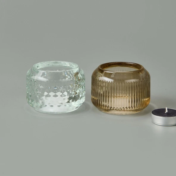 Cam Şamdan - Asorti - 7 cm - Resim 2