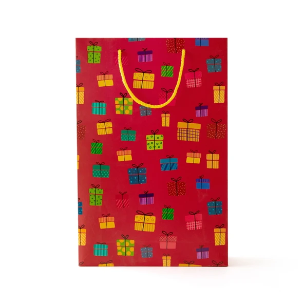 Dikey Hediye Çantası - Kırmızı - 25x38 cm ürün görseli
