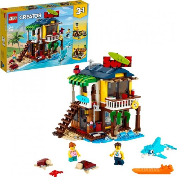 LEGO® Creator 3’ü 1 Arada Sörfçü Plaj Evi 31118 - Çocuklar için Oyuncak Yapım Seti (564 Parça)