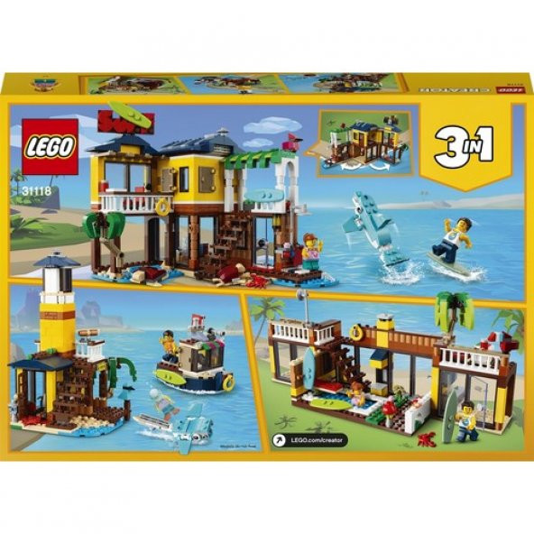 LEGO® Creator 3’ü 1 Arada Sörfçü Plaj Evi 31118 - Çocuklar için Oyuncak Yapım Seti (564 Parça) - 4