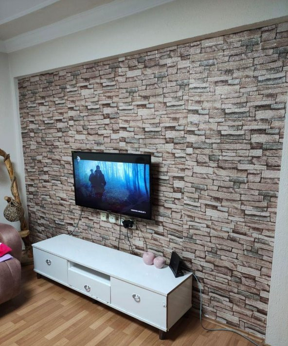 Renkli Duvarlar Taş Desen Kendinden Yapışkanlı Duvar Paneli Kağıdı Nw106 10 adet - 2