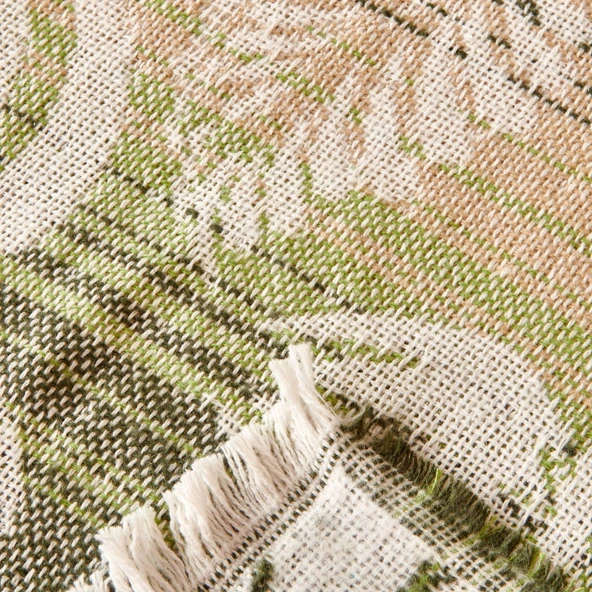 Soft Fathi Pamuklu Çift Kişilik Battaniye - Yeşil - 200x220 cm - Resim 3