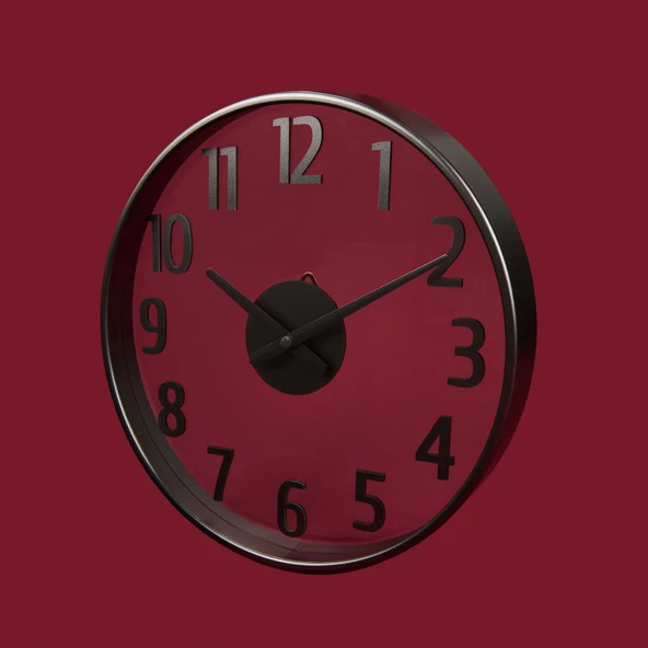 Deco Anthracite Duvar Saati - Antrasit / Şeffaf - 38 cm - Resim 3