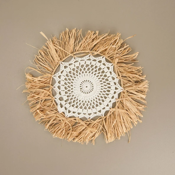Deco Boho Dekoratif Süs - Bej - 40 cm - Resim 2