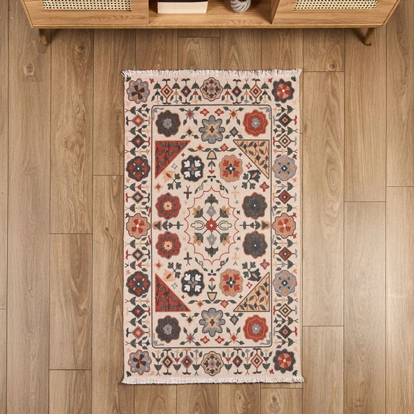 Soft Etnik Kilim - Renkli - 80x150 cm ürün görseli 1