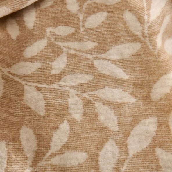 Soft Sprig Pamuklu Tv Battaniyesi - Bej - 130x170 cm - Resim 2