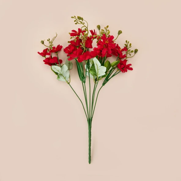 Dekoratif Yapay Papatya - Bordo - 34 cm - Resim 3