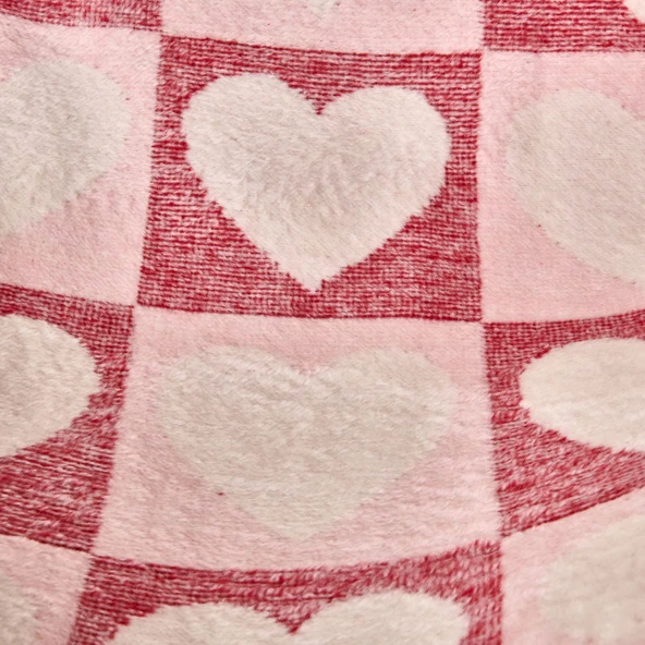 Soft Amour Pamuklu Tv Battaniyesi - Pembe / Kırmızı - 130x170 cm - Resim 2