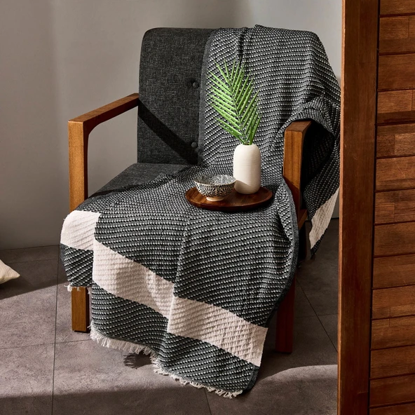 Soft Wilma Koltuk Örtüsü - Siyah - 130x170 cm ürün görseli 1