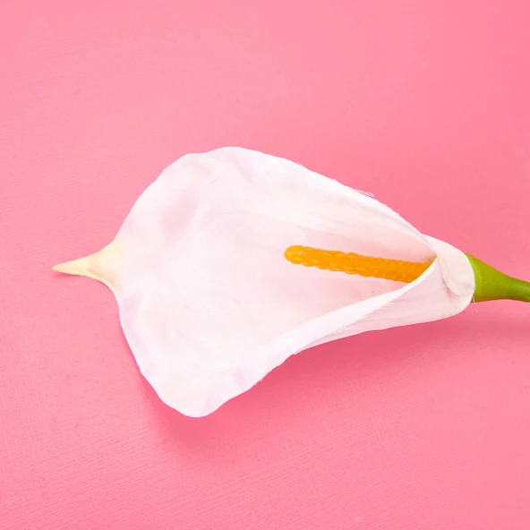 Deco Yapay Zambak Çiçeği - Beyaz - 60 cm - Resim 3