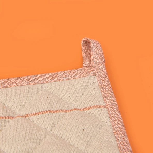 Tarçın Tutaç - Ekru / Kiremit - 20x20 cm - Resim 3