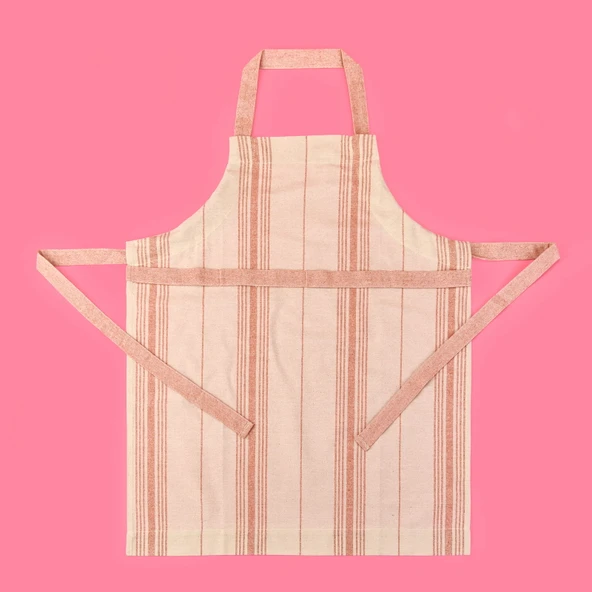 Tarçın Mutfak Önlüğü - Ekru / Kiremit - 65x80 cm ürün görseli 1