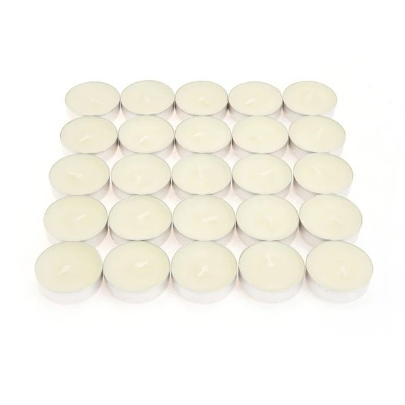 25'li Tealight Mum - Beyaz - 3,8 cm - Resim 2