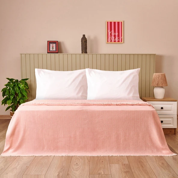 Soft Elendil Çift Kişilik Yatak Örtüsü - Yavruağzı - 200x230 cm ürün görseli