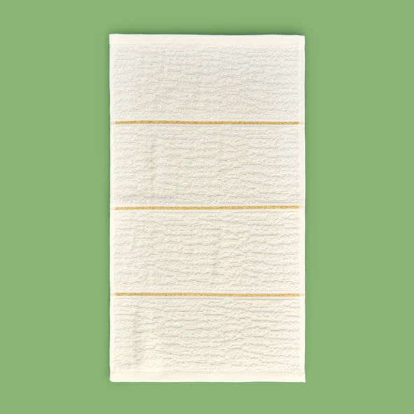 Soft Golden Star Line El Havlusu - Ekru - 30x50 cm - Resim 2