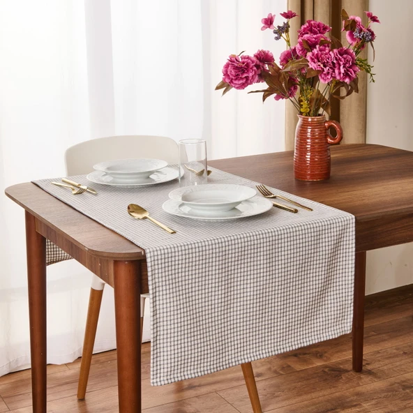 Soft Pötikareli Runner - Gri - 50x130 cm ürün görseli