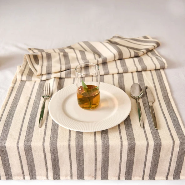 Soft Alno Runner - Ekru / Antrasit - 50x140 cm