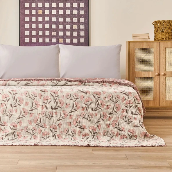Soft Vinerya Tek Kişilik Yatak Örtüsü - Krem - 160x255 cm - 1