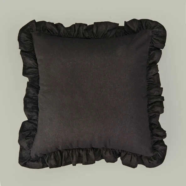 Soft Fancy Kırlent - Siyah - 40x40 cm ürün görseli