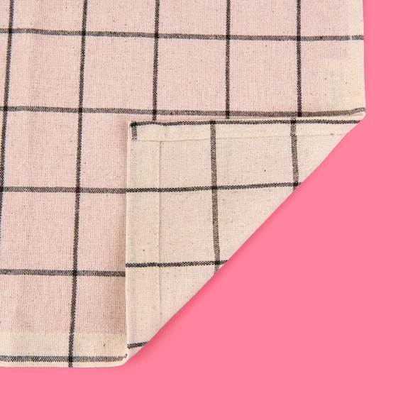 Trallies Mutfak Önlüğü - Ekru / Siyah - 65x80 cm - Resim 2