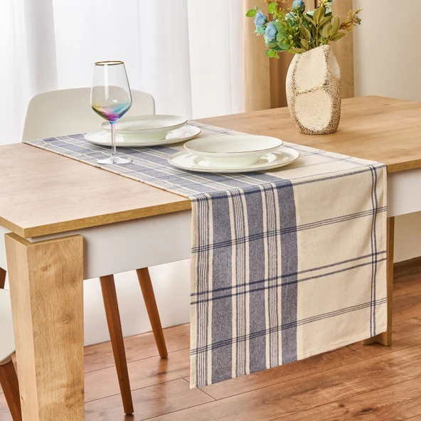 Deniz Runner - Ekru / Mavi - 45x150 cm ürün görseli