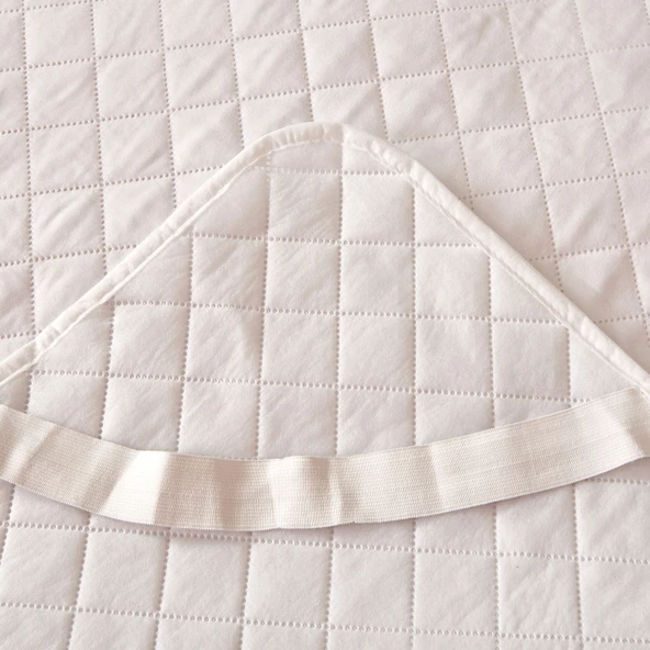 Soft Nando Basic Çift Kişilik Lastikli Alez - Beyaz - 160x200 cm - Resim 2