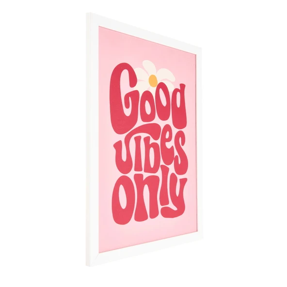 Deco Good Vibes Only Pano - Pembe - 30x40 cm - Resim 3