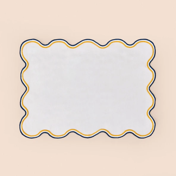 Soft Nonna Amerikan Servis - Hardal / Mavi - 30x50 cm - Resim 3