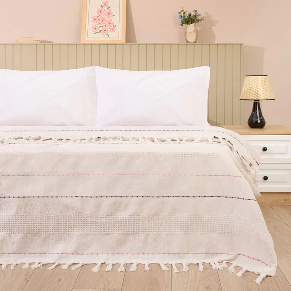 Soft Solvia Tek Kişilik Yatak Örtüsü - Krem - 160x230 cm ürün görseli