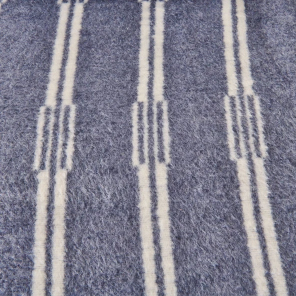 Soft Mavruz Pamuklu Çift Kişilik Battaniye - Mavi - 200x220 cm - Resim 3