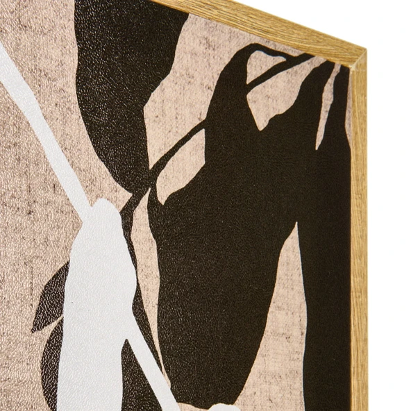 Deco Flora Tablo - Bej / Kahverengi - 90x60 cm - Resim 3