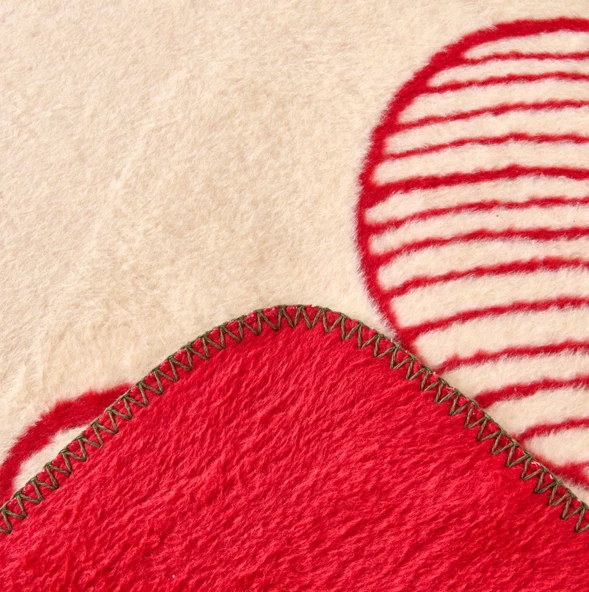 Soft Kurabiye Adam Pamuklu Tek Kişilik Battaniye - Kırmızı / Ekru - 150x200 cm - Resim 3