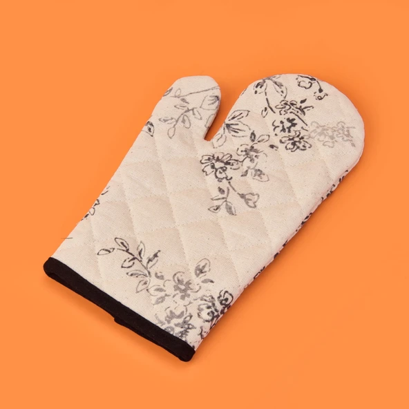 Evora Fırın Eldiveni - Ekru / Siyah - 17x30 cm ürün görseli