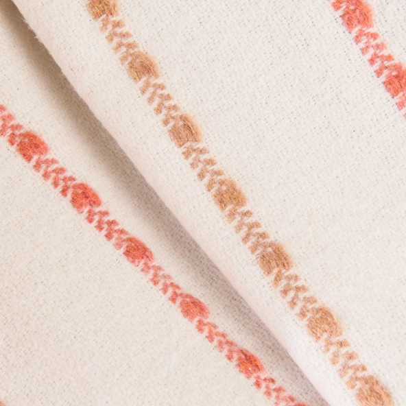 Soft Elvia Pamuklu Tv Battaniyesi - Krem - 130x170 cm - Resim 3