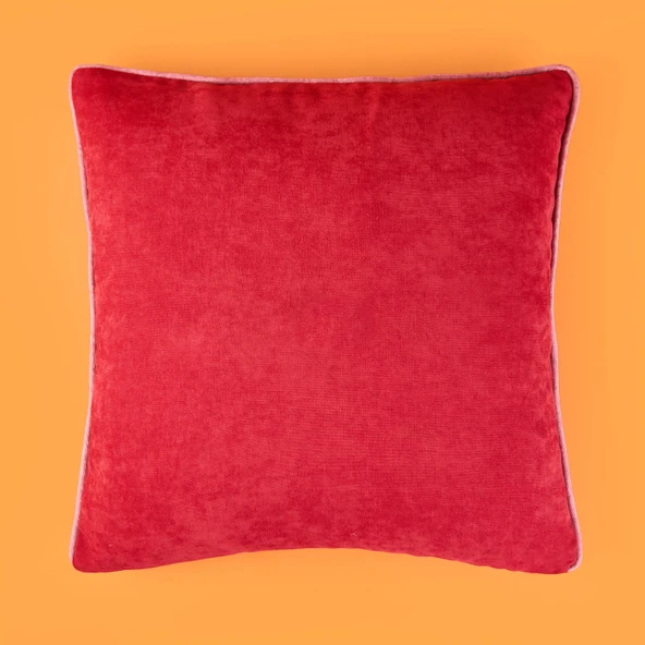 Soft Asas Kırlent - Kırmızı / Pembe - 45X45 cm - Resim 2