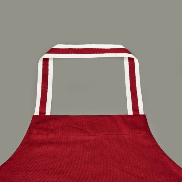 Gabardin Mutfak Önlüğü - Kırmızı - 65x80 cm - Resim 3