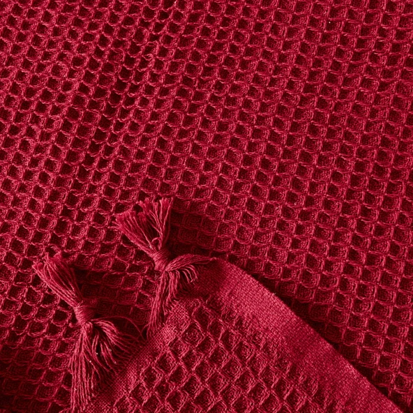 Soft Alora Çift Kişilik Yatak Örtüsü - Kırmızı - 200x230 cm - Resim 3