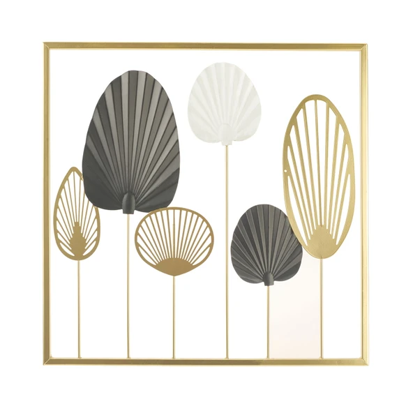 Deco Yelpaze Metal Tablo - Altın / Siyah - 45 cm ürün görseli 1