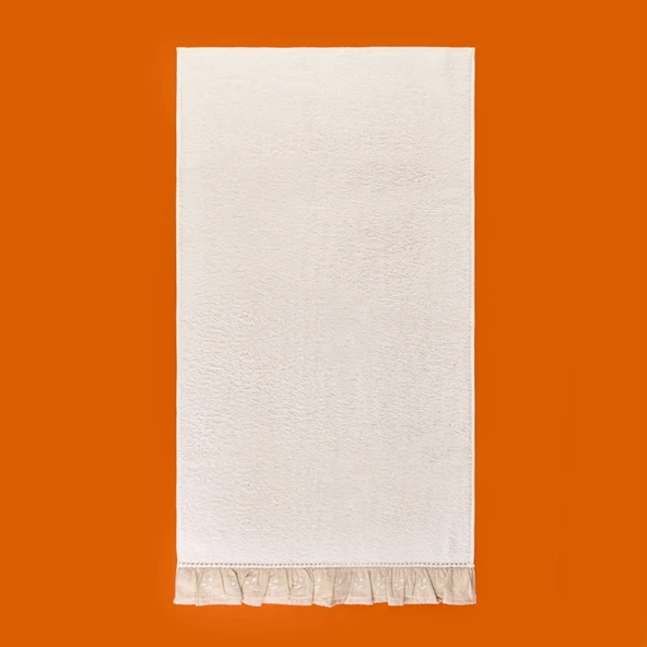 Soft French Cottage Twin Çiçek Desenli Yüz Havlusu - Ekru - 50x90 cm - Resim 2