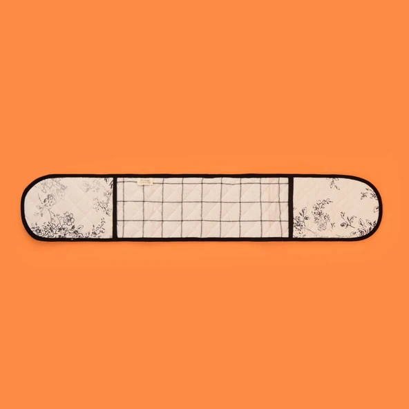 Evora Uzun Fırın Eldiveni - Ekru / Siyah - 16x85 cm - Resim 2