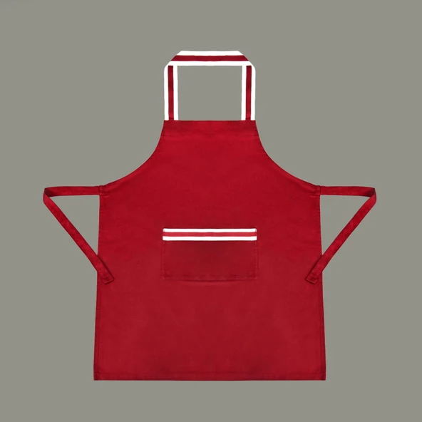 Gabardin Mutfak Önlüğü - Kırmızı - 65x80 cm ürün görseli 1