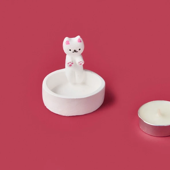 Deco Cat Mumluk - Beyaz - 5 cm - Resim 2