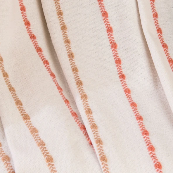 Soft Elvia Pamuklu Tv Battaniyesi - Krem - 130x170 cm - Resim 2