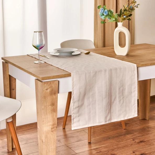 Soft Herringbone Runner - Ekru - 50x130 cm ürün görseli