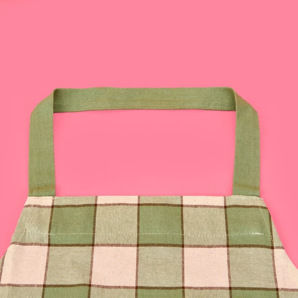 Toscana Mutfak Önlüğü - Ekru / Yeşil - 65x80 cm - Resim 3