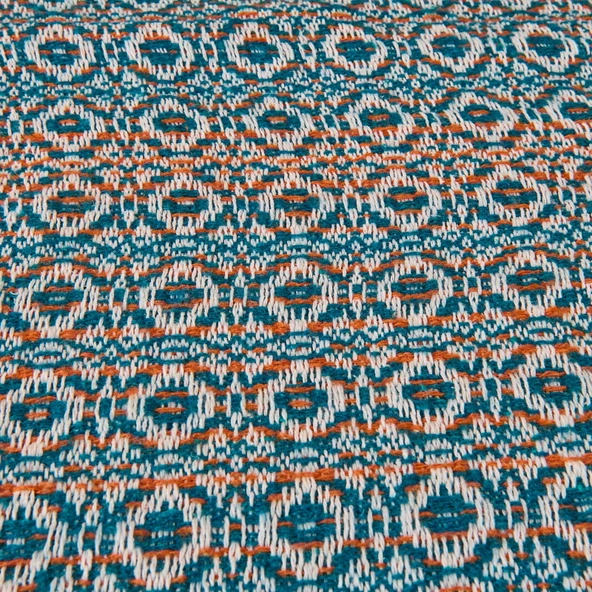 Soft Zemira Pamuklu Çift Kişilik Battaniye - Mavi / Turuncu - 200x220 cm - Resim 2