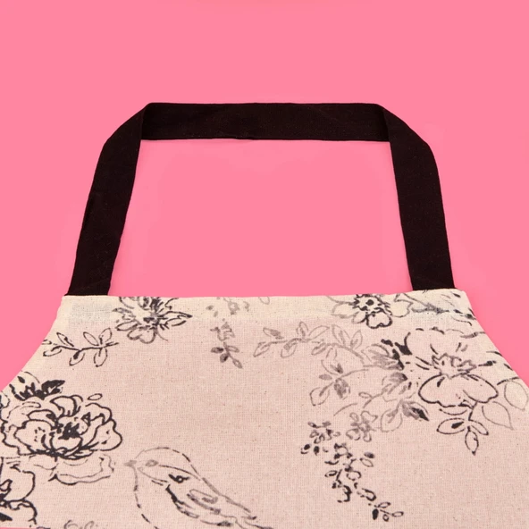 Evora Mutfak Önlüğü - Ekru / Siyah - 65x80 cm - Resim 2