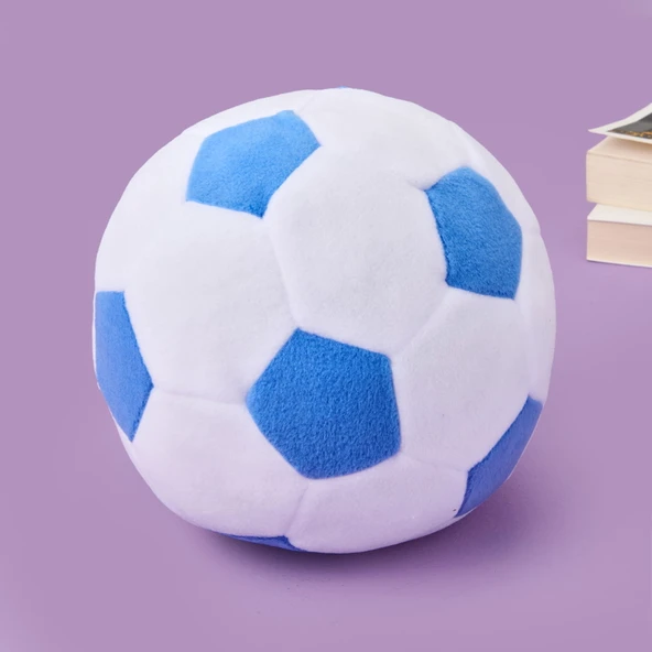 Soft Futbol Topu Figürlü Yastık - Beyaz / Mavi - 30x30 cm - Resim 2