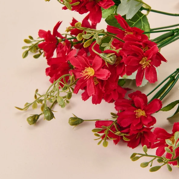 Dekoratif Yapay Papatya - Bordo - 34 cm - Resim 2