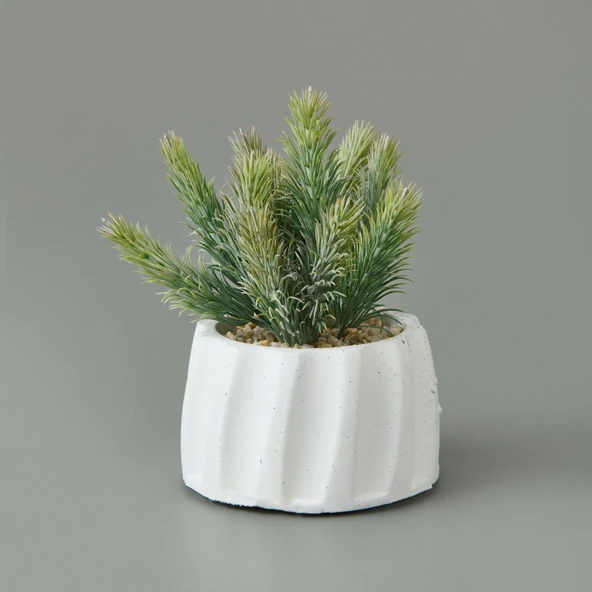 Beton Saksıda Real Touch Çam Yaprağı - Asorti - 25x10x10 cm ürün görseli